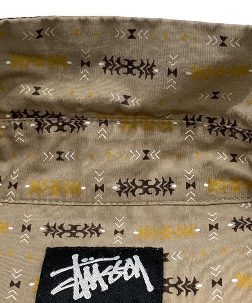 stussy（ステューシー）stussy (ステューシー) エスニック柄半袖シャツ ベージュ サイズ:Sの古着・服飾アイテム