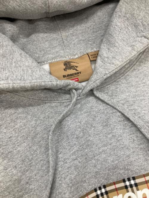 SUPREME（シュプリーム）SUPREME (シュプリーム) BURBERRY (バーバリー) Box Logo Hooded Sweatshirt グレー サイズ:XXLの古着・服飾アイテム