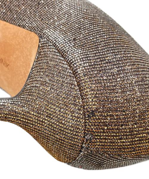 Manolo Blahnik（マノロ ブラニク）Manolo Blahnik (マノロ ブラニク) HANGISI GLITTER シルバー サイズ:37.5の古着・服飾アイテム