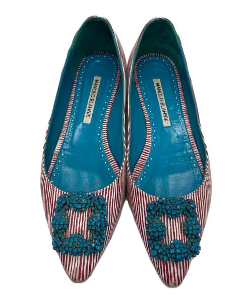 Manolo Blahnik（マノロ ブラニク）Manolo Blahnik (マノロ ブラニク) HANGISI パンプス レッド サイズ:38の古着・服飾アイテム