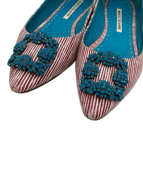 Manolo Blahnik（マノロ ブラニク）Manolo Blahnik (マノロ ブラニク) HANGISI パンプス レッド サイズ:38の古着・服飾アイテム