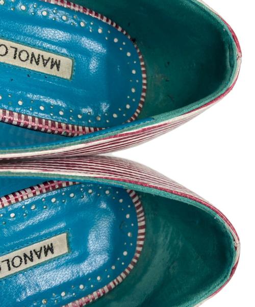 Manolo Blahnik（マノロ ブラニク）Manolo Blahnik (マノロ ブラニク) HANGISI パンプス レッド サイズ:38の古着・服飾アイテム