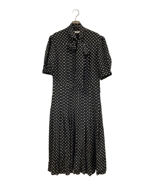 CELINE（セリーヌ）CELINE (セリーヌ) シルクドットワンピース ブラック サイズ:40の古着・服飾アイテム