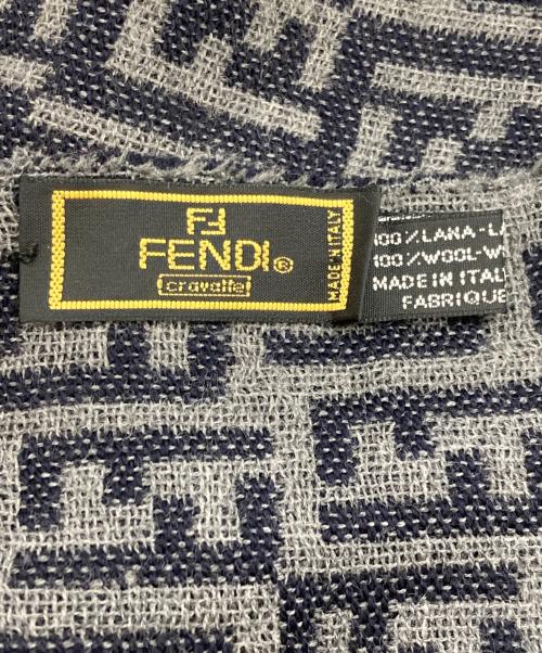 FENDI（フェンディ）FENDI (フェンディ) ズッカ柄マフラー ネイビーの古着・服飾アイテム