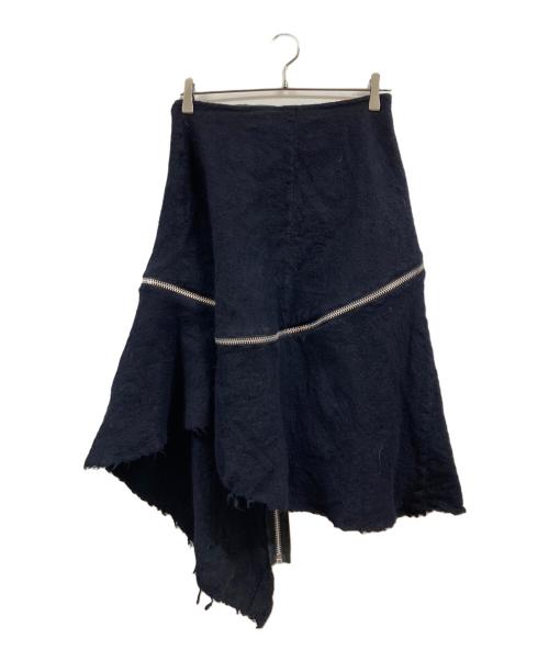 tricot COMME des GARCONS（トリココムデギャルソン）tricot COMME des GARCONS (トリココムデギャルソン) ジップウールスカート ネイビー サイズ:Mの古着・服飾アイテム