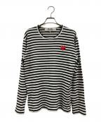 PLAY COMME des GARCONSプレイコムデギャルソン）の古着「ボーダーカットソー」｜ホワイト