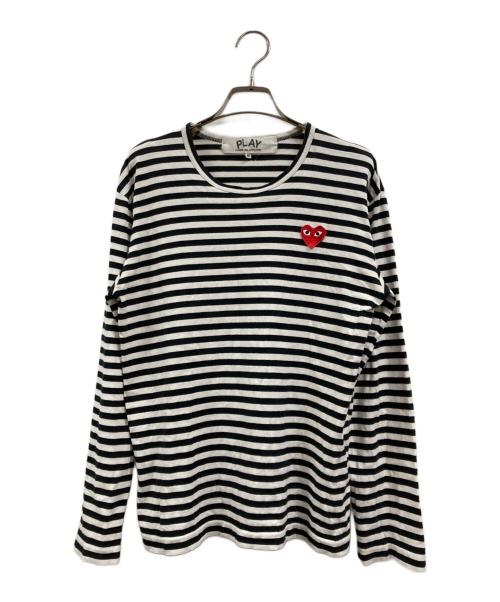 PLAY COMME des GARCONS（プレイコムデギャルソン）PLAY COMME des GARCONS (プレイコムデギャルソン) ボーダーカットソー ホワイト サイズ:Mの古着・服飾アイテム