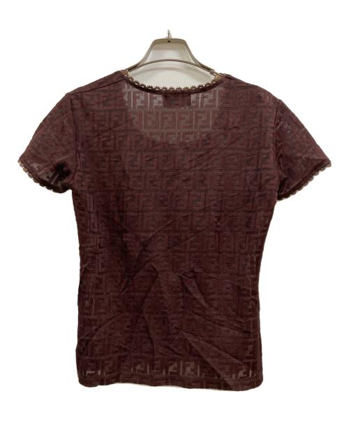 FENDI（フェンディ）FENDI (フェンディ) ズッカ柄半袖カットソー ブラウン サイズ:-の古着・服飾アイテム