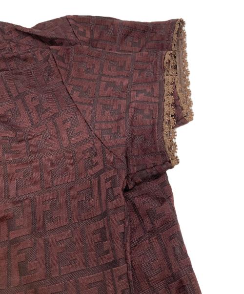 FENDI（フェンディ）FENDI (フェンディ) ズッカ柄半袖カットソー ブラウン サイズ:-の古着・服飾アイテム