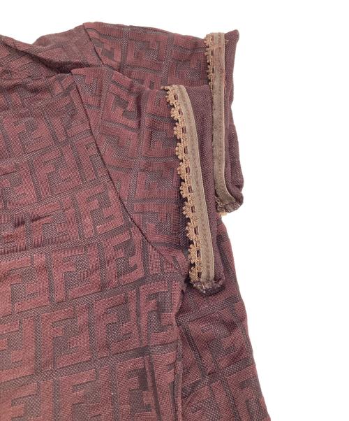 FENDI（フェンディ）FENDI (フェンディ) ズッカ柄半袖カットソー ブラウン サイズ:-の古着・服飾アイテム