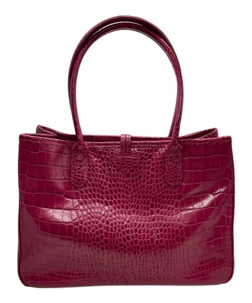 LONGCHAMP（ロンシャン）LONGCHAMP (ロンシャン) クロコ型押しトートバッグ ピンクの古着・服飾アイテム