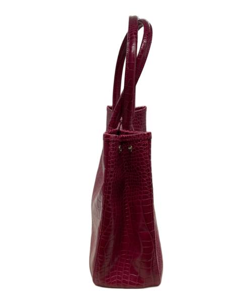 LONGCHAMP（ロンシャン）LONGCHAMP (ロンシャン) クロコ型押しトートバッグ ピンクの古着・服飾アイテム
