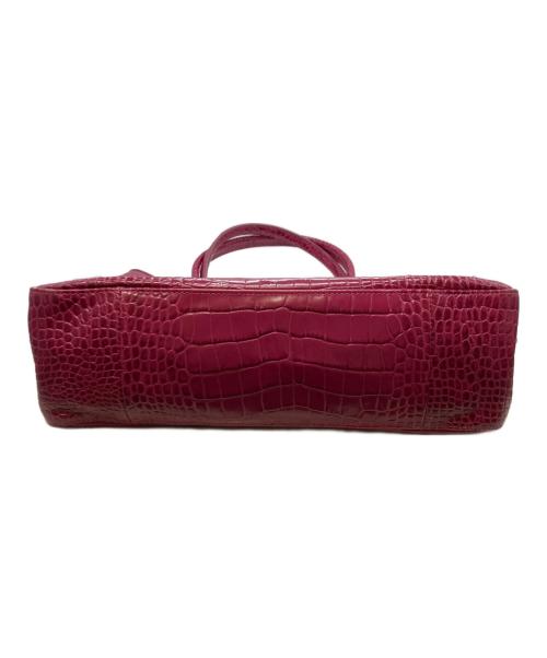 LONGCHAMP（ロンシャン）LONGCHAMP (ロンシャン) クロコ型押しトートバッグ ピンクの古着・服飾アイテム