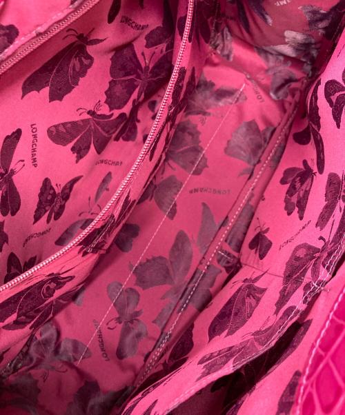 LONGCHAMP（ロンシャン）LONGCHAMP (ロンシャン) クロコ型押しトートバッグ ピンクの古着・服飾アイテム