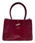 LONGCHAMP（ロンシャン）の古着「クロコ型押しトートバッグ」｜ピンク