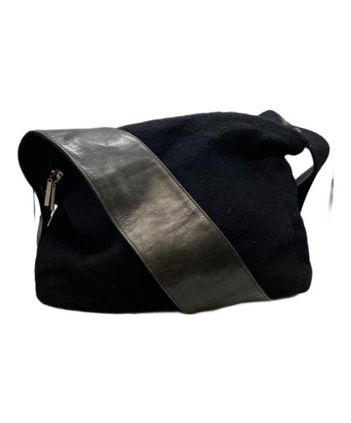 yohji yamamoto+noir（ヨウジヤマモトプリュスノアール）yohji yamamoto+noir (ヨウジヤマモトプリュスノアール) ウールショルダーバッグ ブラックの古着・服飾アイテム