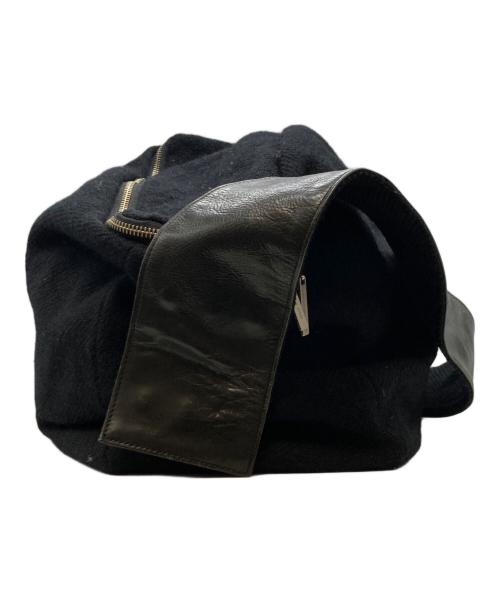 yohji yamamoto+noir（ヨウジヤマモトプリュスノアール）yohji yamamoto+noir (ヨウジヤマモトプリュスノアール) ウールショルダーバッグ ブラックの古着・服飾アイテム