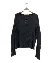 NVRFRGT（ネヴァーフォーゲット）の古着「別注 HENLEY PANELED SWEATER」｜ブラック