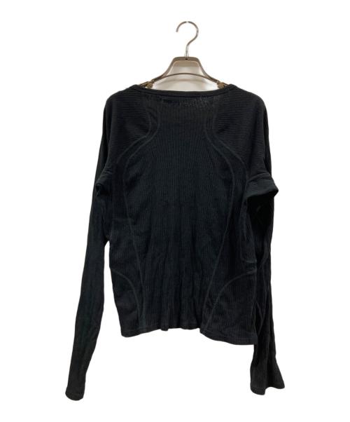 NVRFRGT（ネヴァーフォーゲット）NVRFRGT (ネヴァーフォーゲット) 別注 HENLEY PANELED SWEATER ブラック サイズ:1の古着・服飾アイテム