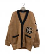 DOLCE & GABBANAドルチェ＆ガッバーナ）の古着「ロゴVネックカーディガン」｜ブラウン