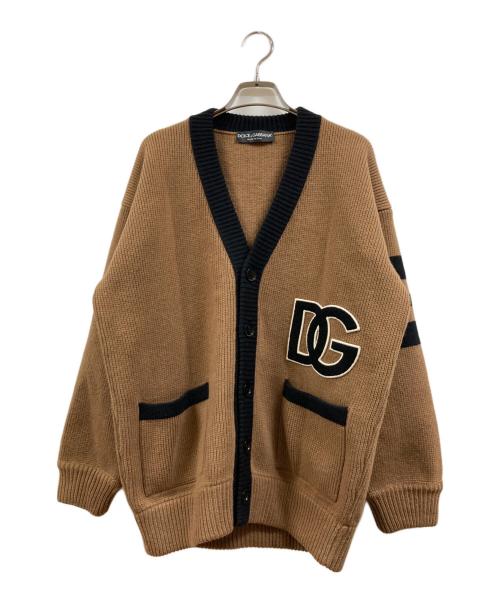 DOLCE & GABBANA（ドルチェ＆ガッバーナ）DOLCE & GABBANA (ドルチェ＆ガッバーナ) ロゴVネックカーディガン ブラウン サイズ:Ⅿの古着・服飾アイテム