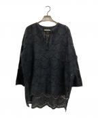 ne quittez pasヌキテパ）の古着「COTTON VOILE DOT HEMLA BLOUSE」｜ブラック