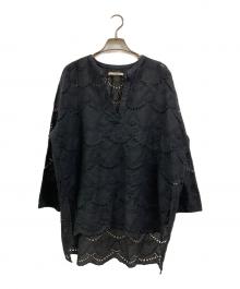 ne quittez pas（ヌキテパ）の古着「COTTON VOILE DOT HEMLA BLOUSE」｜ブラック