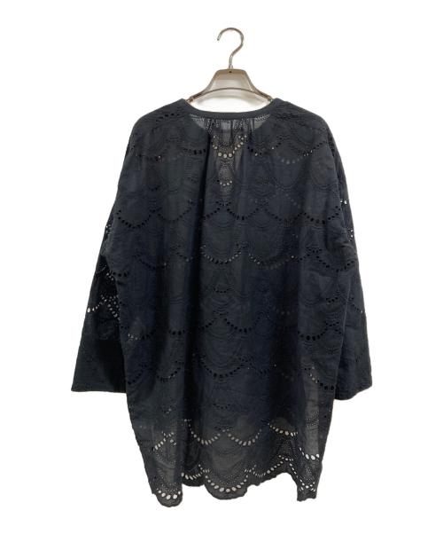 ne quittez pas（ヌキテパ）ne quittez pas (ヌキテパ) COTTON VOILE DOT HEMLA BLOUSE ブラック サイズ:FREEの古着・服飾アイテム