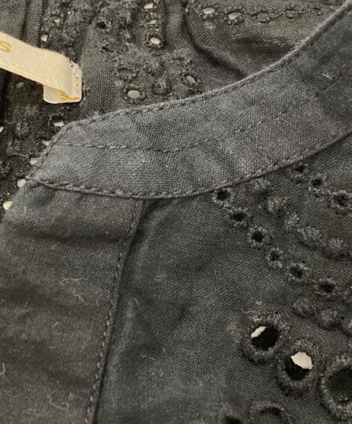 ne quittez pas（ヌキテパ）ne quittez pas (ヌキテパ) COTTON VOILE DOT HEMLA BLOUSE ブラック サイズ:FREEの古着・服飾アイテム