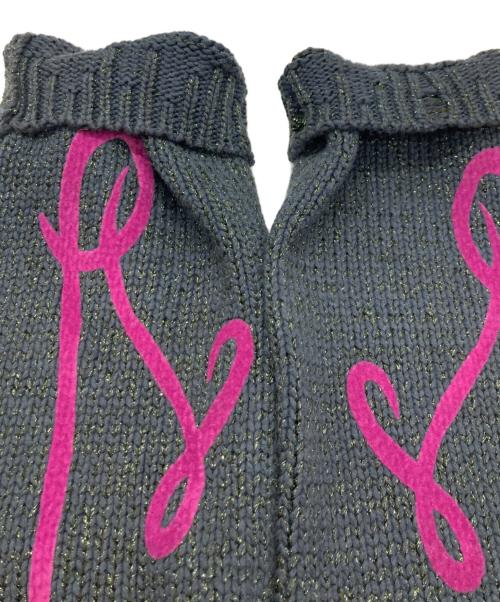 Acne studios（アクネ ストゥディオズ）ACNE STUDIOS (アクネ ストゥディオズ) ラメ混ダメージ加工ニット ブラック×ピンク サイズ:Ⅼの古着・服飾アイテム