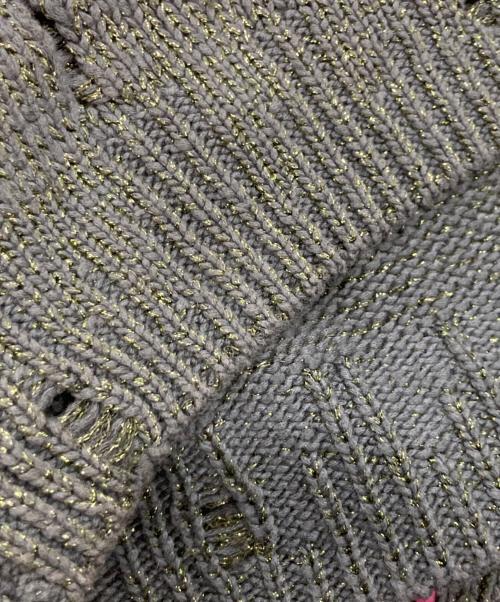Acne studios（アクネ ストゥディオズ）ACNE STUDIOS (アクネ ストゥディオズ) ラメ混ダメージ加工ニット ブラック×ピンク サイズ:Ⅼの古着・服飾アイテム