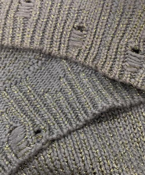 Acne studios（アクネ ストゥディオズ）ACNE STUDIOS (アクネ ストゥディオズ) ラメ混ダメージ加工ニット ブラック×ピンク サイズ:Ⅼの古着・服飾アイテム