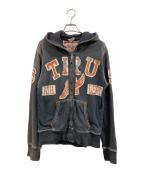 TRUE RELIGIONトゥルー レリジョン）の古着「ジップパーカー」｜グレー