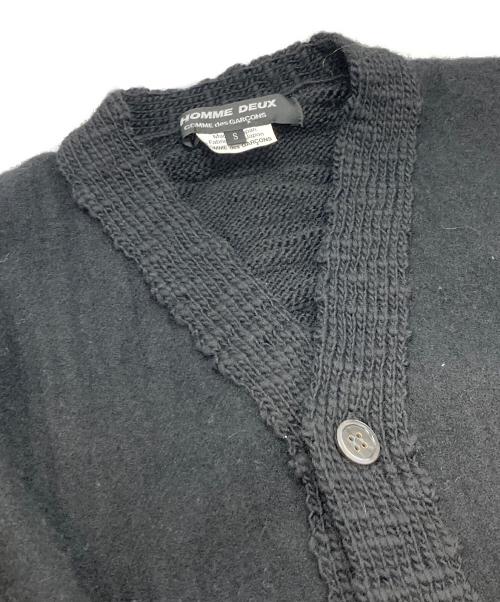 COMME des GARCONS HOMME DEUX（コムデギャルソン オム ドゥ）COMME des GARCONS HOMME DEUX (コムデギャルソン オム ドゥ) パネル切替ニットカーディガン ブラック サイズ:Sの古着・服飾アイテム
