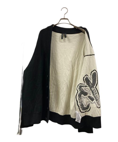 Y-3（ワイスリー）Y-3 (ワイスリー) LOGO INTARSIA KNIT CARDIGAN ブラック サイズ:2XSの古着・服飾アイテム