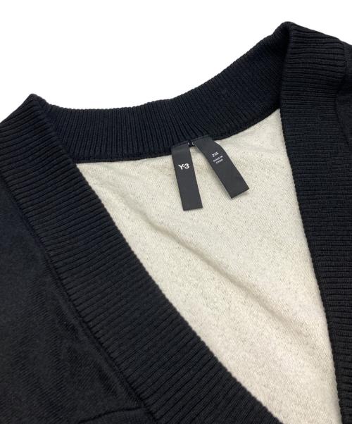 Y-3（ワイスリー）Y-3 (ワイスリー) LOGO INTARSIA KNIT CARDIGAN ブラック サイズ:2XSの古着・服飾アイテム