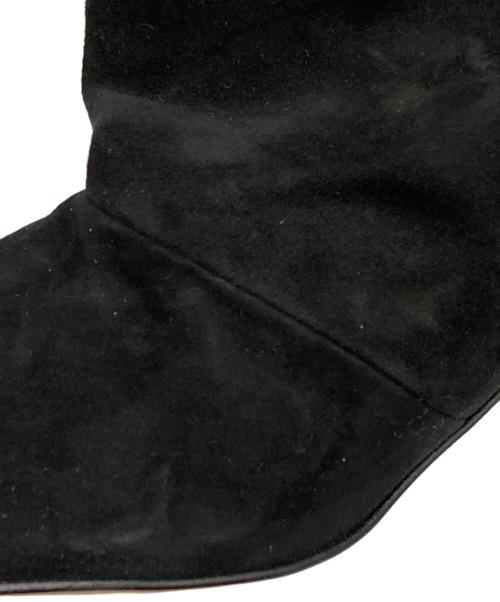 NEBULONIE（ネブローニ）NEBULONIE (ネブローニ) 折り返しスウェードロングブーツ ブラック サイズ:38の古着・服飾アイテム