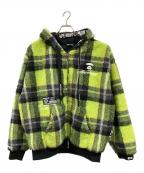 Aape BY A BATHING APEエーエイプ バイ アベイシングエイプ）の古着「タータンチェック フーデッドジップアップ ジャケット」｜グリーン