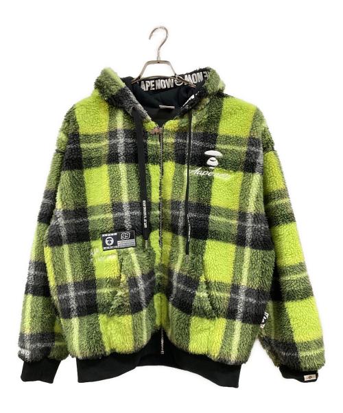 Aape BY A BATHING APE（エーエイプ バイ アベイシングエイプ）AAPE BY A BATHING APE (エーエイプ バイ アベイシングエイプ) タータンチェック フーデッドジップアップ ジャケット グリーン サイズ:Ⅼの古着・服飾アイテム