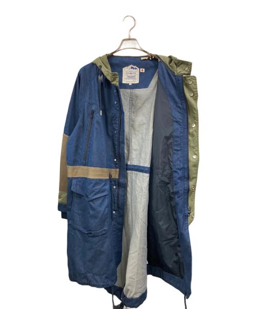 WHITE MOUNTAINEERING（ホワイトマウンテ二アニング）WHITE MOUNTAINEERING (ホワイトマウンテ二アニング) LEVI'S (リーバイス) デニム切替モッズコート カーキインディゴ サイズ:Mの古着・服飾アイテム
