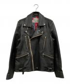 SEVESKIGセヴシグ）の古着「CALF COLOR RIDERS JACKET」｜ブラック