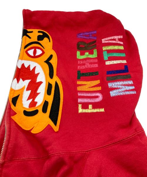 A BATHING APE（アベイシングエイプ）A BATHING APE (アベイシングエイプ) タイガー ジップパーカー レッド サイズ:XLの古着・服飾アイテム