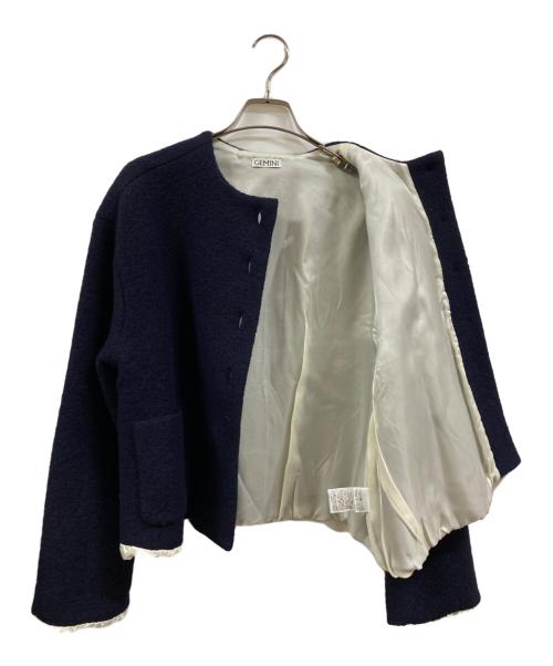Gemini（ゲミニー）Gemini (ゲミニー) Whim Gazette (ウィムガゼット) ニットジャケット ネイビー サイズ:FREEの古着・服飾アイテム