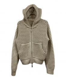 jent louis（ジェントルイス）の古着「Mesh Knit Hoodie」｜アイボリー