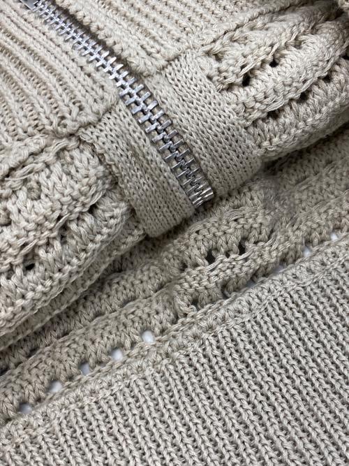 jent louis（ジェントルイス）jent louis (ジェントルイス) Mesh Knit Hoodie アイボリー サイズ:Mの古着・服飾アイテム