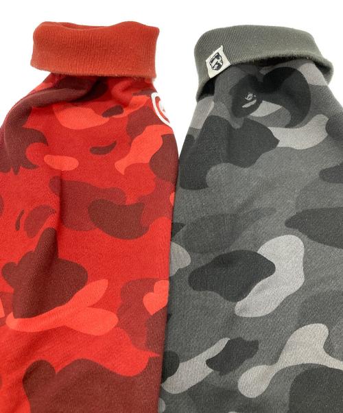 A BATHING APE（アベイシングエイプ）A BATHING APE (アベイシングエイプ) COLOR CAMO SEPARATE SHARK FZ HOODIE ブラック×レッド サイズ:2XLの古着・服飾アイテム