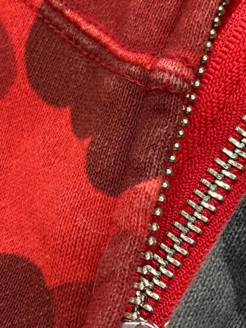 A BATHING APE（アベイシングエイプ）A BATHING APE (アベイシングエイプ) COLOR CAMO SEPARATE SHARK FZ HOODIE ブラック×レッド サイズ:2XLの古着・服飾アイテム
