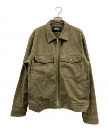 stussy（ステューシー）の古着「check garage jacket」｜オリーブ