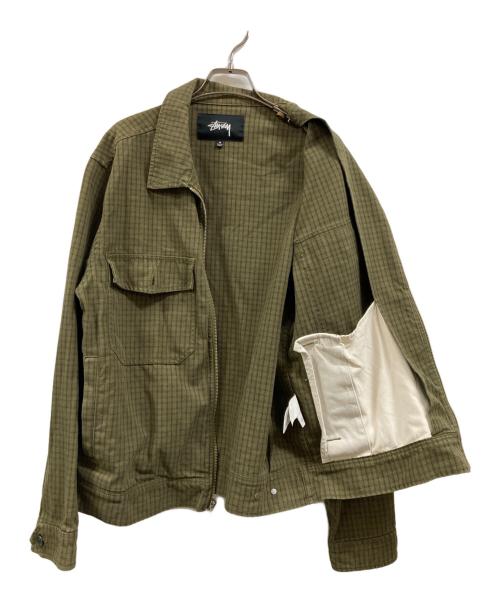 stussy（ステューシー）stussy (ステューシー) check garage jacket オリーブ サイズ:Mの古着・服飾アイテム