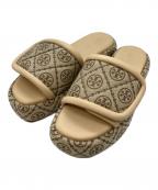 TORY BURCHトリーバーチ）の古着「T MONOGRAM BUBBLE SLIDES」｜ベージュ